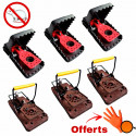 Kit anti souris 3 tapettes Gorilla Traps® + 3 tapettes KOMODO (OFFERT : 1 paire de gants nitrile antidérapants)