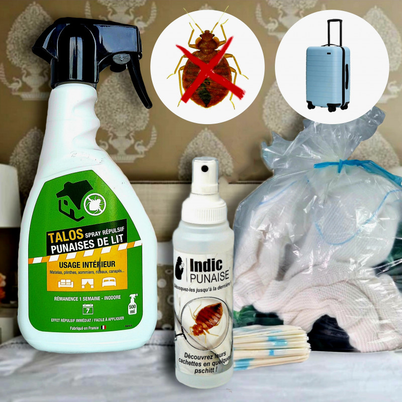 TRANQUILLEO Plaquettes Anti-Punaises De Lit Pour Valise - Pack De 2 - Protection 5 Semaines Sans Odeur Fabriqué En France