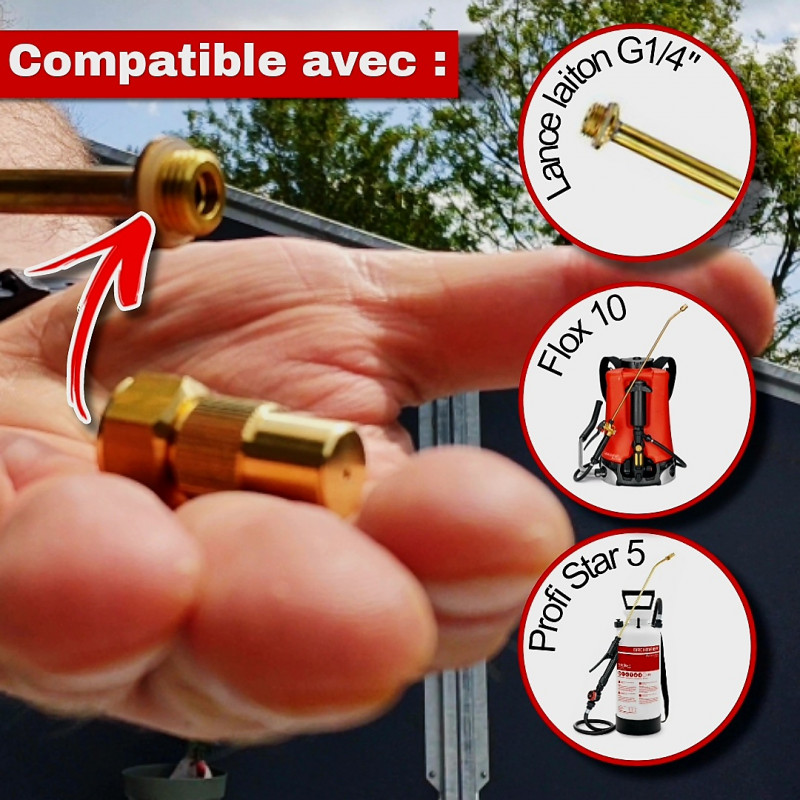 Buse De Pulvérisation Laiton 4 Trous - 1,27 Cm, Débit 80-150 L/h, Avec Filtre, Pour Jardin, Refroidissement, Irrigation - 8
