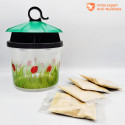 Piège à mouche extérieur "REMPART" réutilisable + 2 sachets d'appâts (jusqu'à 14 semaines d'efficacité)