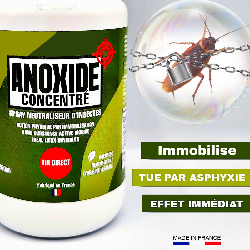 Neutraliseur PUISSANT anti cafards & blattes ANOXIDE CONCENTRE sans insecticide (flacon de 250 ml)