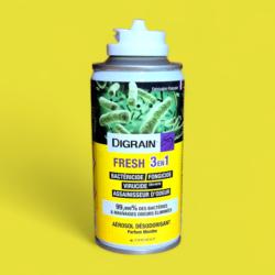 Aérosol à vidange intégral désinfectant & destructeur d'odeur DIGRAIN FRESH 3 EN 1