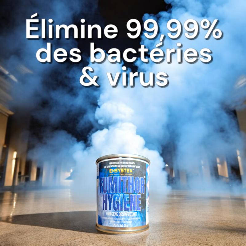 Fumithor hygiène, fumigène désinfectant professionnel : Elimine 99,99% des bactéries & virus