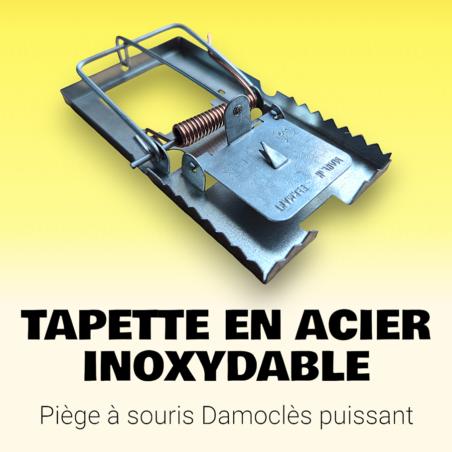 Tapette à souris DAMOCLÈS puissante réutilisable en acier avec surface dentelée