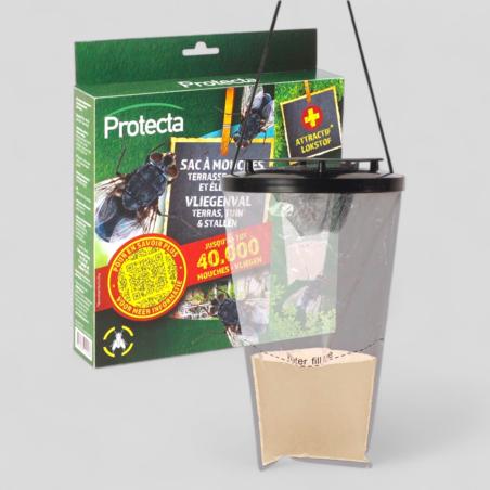 Sac à mouche réutilisable grand modèle 3,5L Protecta avec 1 appât (jusqu'à 40.000 mouches)