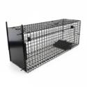 Cage piège à ragondins et rongeur de taille moyenne une entrée en acier inoxydable (80x25x30 cm)