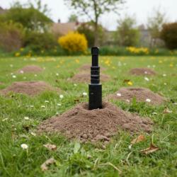 Piège UnderSol installé dans une taupinière