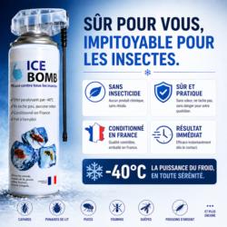 bombe froid insecte ice bomb sans insecticide sans produit chimique utilisation securisee fabrique en france resultat immediat