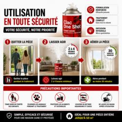 utilisation fogger insecticide clac one shot quitter la piece laisser agir aerer securite traitement anti insectes maison