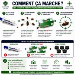 comment eliminer cafards gel blantor pieges geotrap fonctionnement traitement blattes efficace