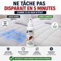 spray revelateur punaise de lit indic ne tache pas traces bleues disparaissent 5 minutes matelas textile
