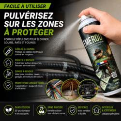 application spray repulsif souris rats emerod cables electriques moteur voiture protection rongeurs