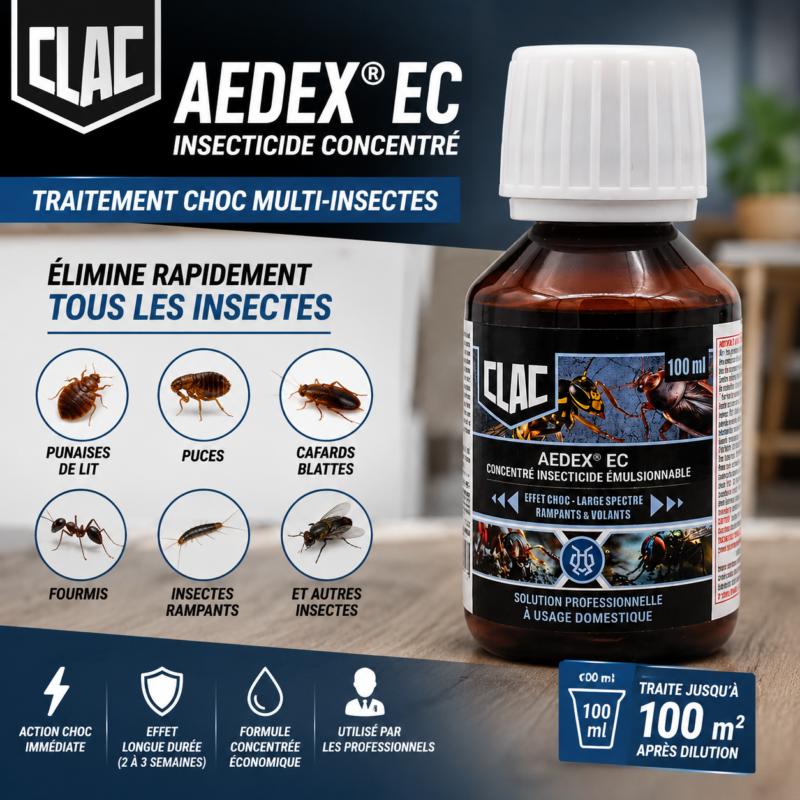 insecticide aedex ec concentre multi insectes puces cafards fourmis traitement choc