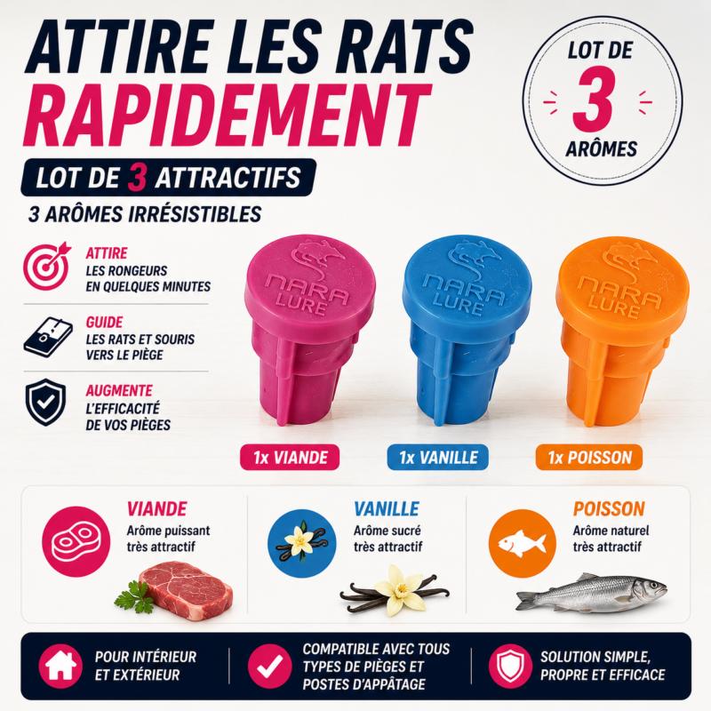 attractif rats souris lot 3 aromes viande vanille poisson appat rongeurs piege efficace