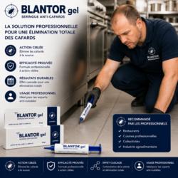 professionnel appliquant le gel anti cafard blantor dans une cuisine professionnelle