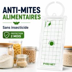 Piège anti-mites alimentaires PYRO NET à phéromone pour protéger les denrées alimentaires sans insecticide pendant 2 mois