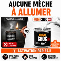 Fumigène anti punaises de lit sans mèche à allumer avec activation par eau