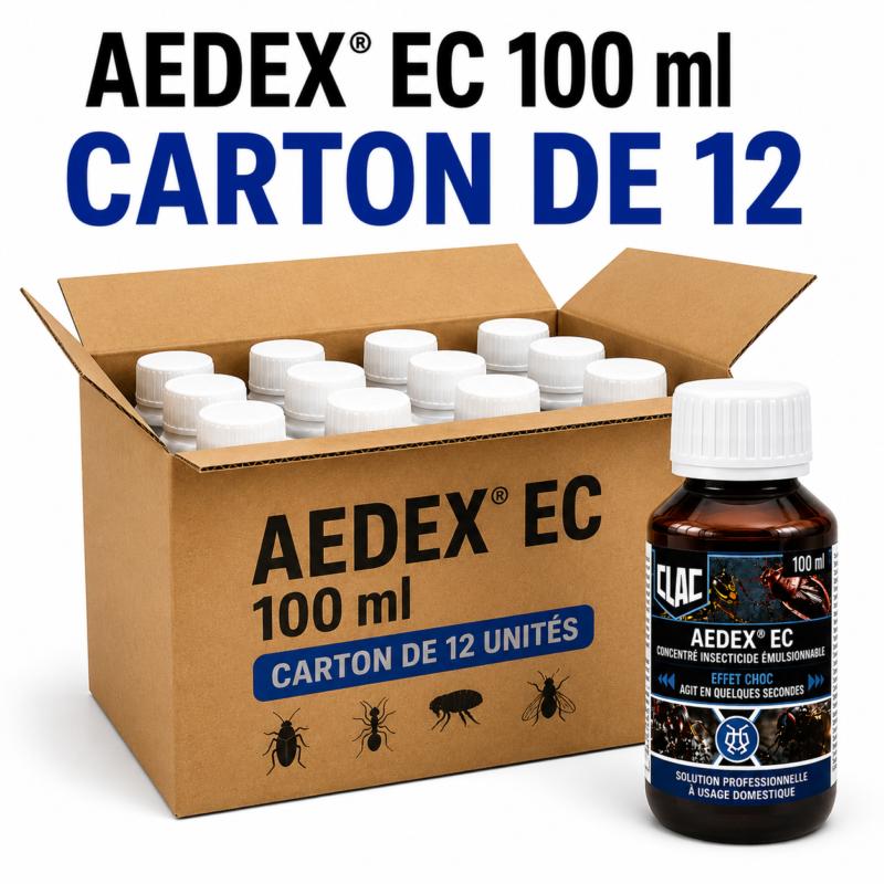 carton de 12 insecticides concentrés AEDEX EC 100 ml professionnels