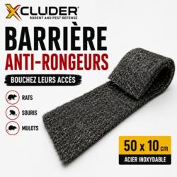 Barrière anti-rongeurs XCLUDER 50 x 10 cm en acier inoxydable contre rats, souris et mulots