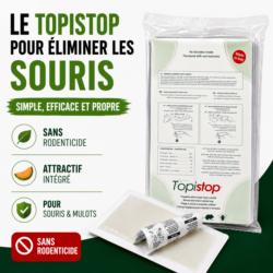 TOPISTOP piège à glu anti-souris sans rodenticide, lot de 10 plaques prêtes à l'emploi