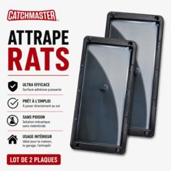 Attrape-rats Catchmaster 48RB à colle ultra puissante, lot de 2 plaques sans rodenticide