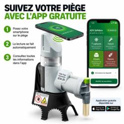Application gratuite Camro SafeTrap avec lecture NFC pour suivre les captures et l'entretien du piège