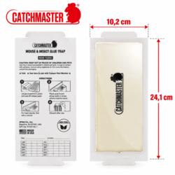 Dimensions de la plaque de glu Catchmaster 72TC pour souris : 24,1 x 10,2 cm