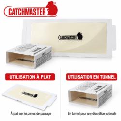 Plaque de glu Catchmaster 72TC pour souris utilisable à plat ou pliée en tunnel
