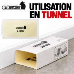 Piège à glu Catchmaster 24GRB plié en tunnel pour capturer les rats