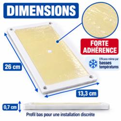 Dimensions du piège à glu Catchmaster 48WRG : 26 x 13.3 cm, spécial basses températures