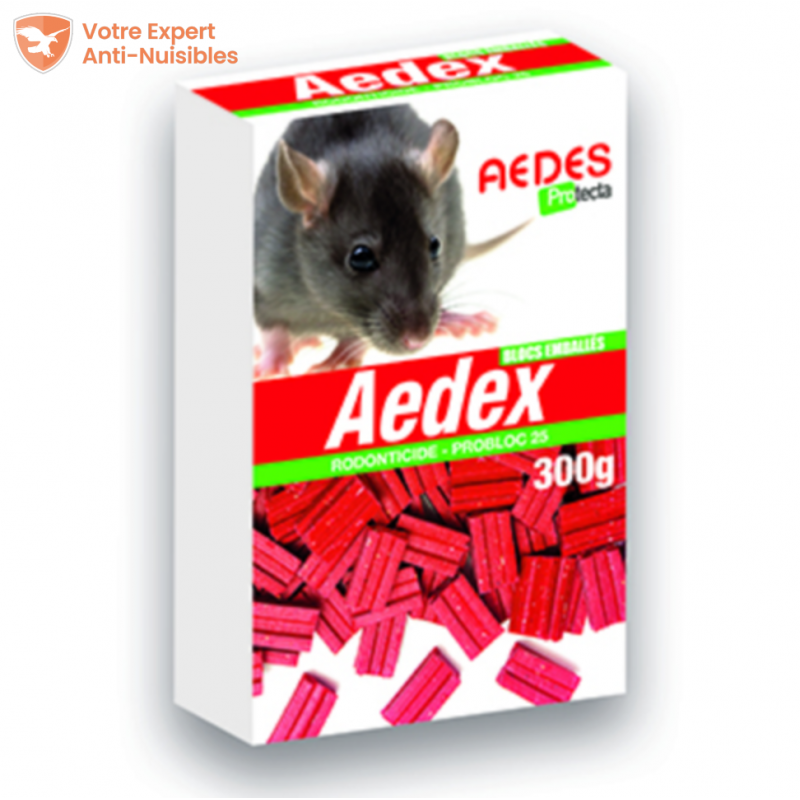 AEDEX Bloc - boîte de 12 pâtes raticides anti rongeur
