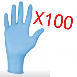 100 gants nitrile bleu non poudrés taille L