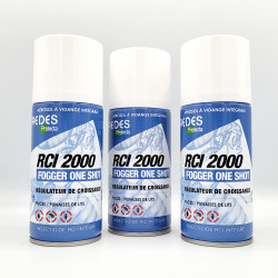 3 bouteilles de fumigène anti puce RCI FOGGER 2000 vus de face