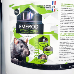 Étiquette de poudre répulsive EMEROD 5 KG anti rats, souris et fouine spécial greniers & combles