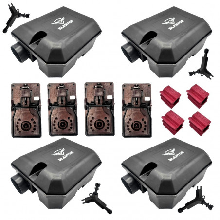 Pack anti rat complet : 4 pièges + 4 tapettes + 4 blocs arômatiques Nara viande