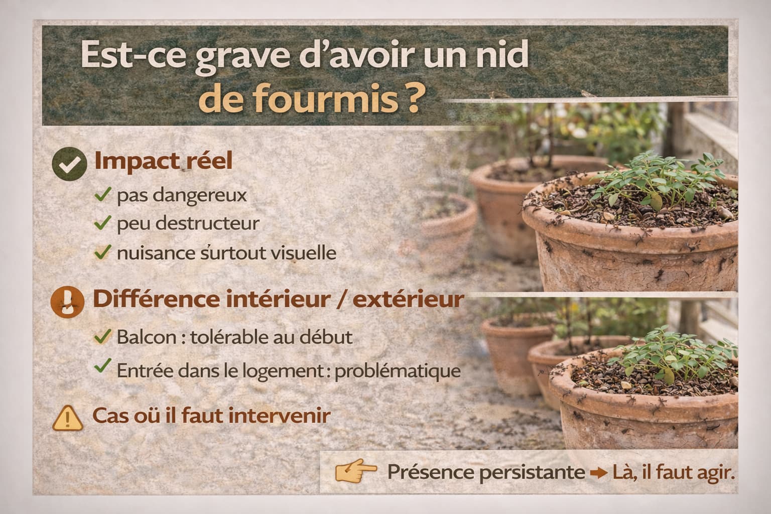 Impacts réels d'avoir un nid de fourmis chez soi