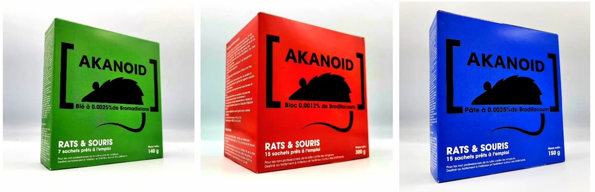 Gamme raticide Akanoid de poisons contre rats et souris