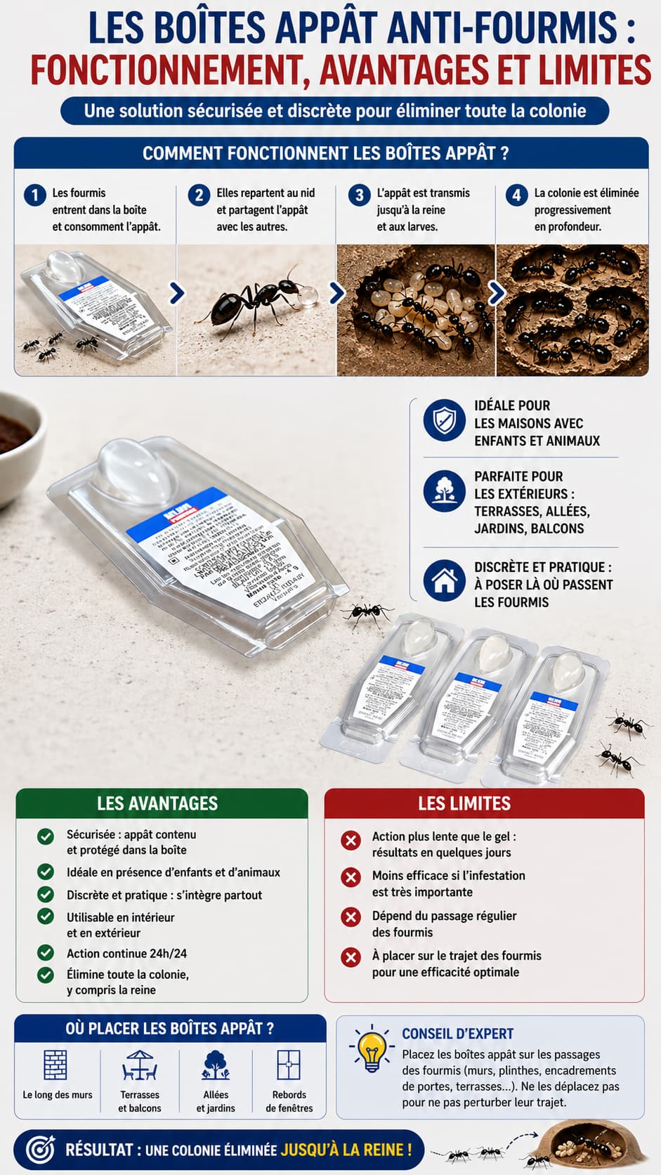 Boîte appât anti fourmis : fonctionnement, avantages, limites