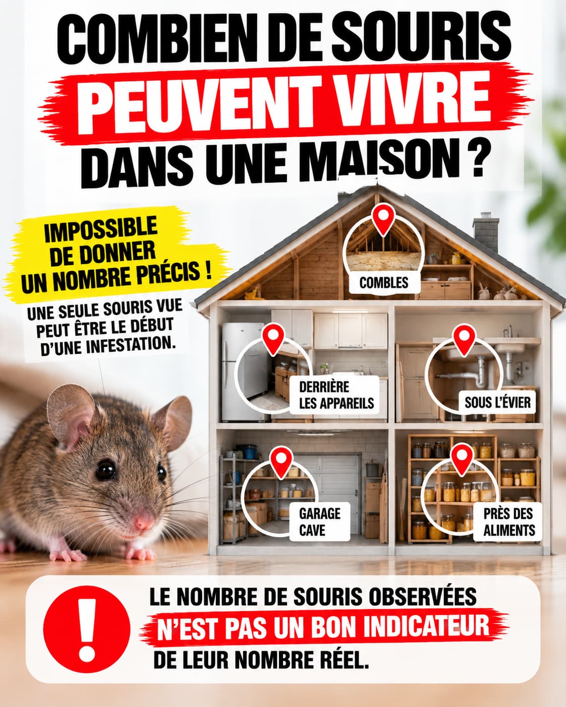Combien de souris peuvent vivre dans une maison et principales zones où rechercher leur présence