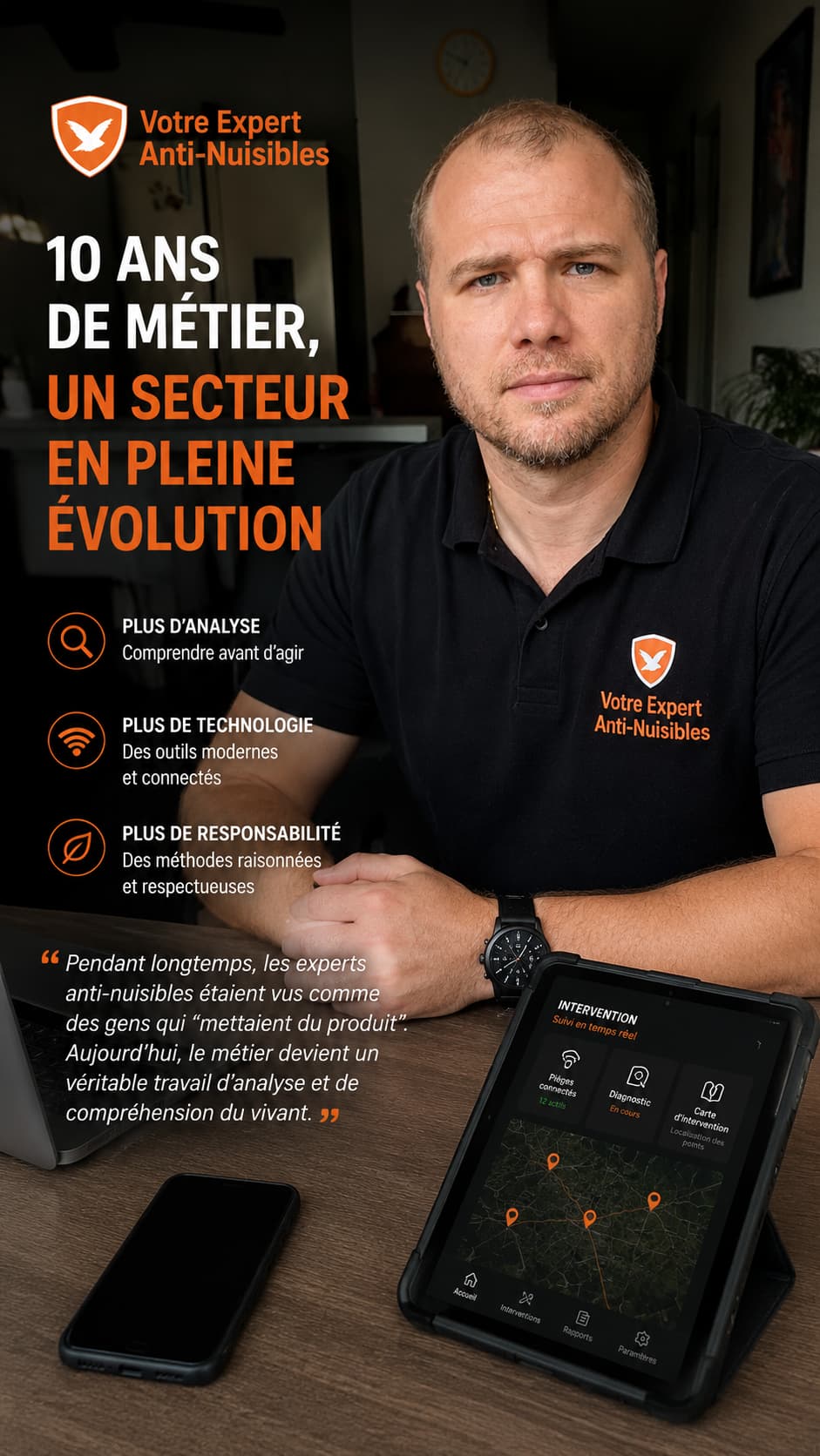 Mickaël Vannieuwenhuyse exprime l’évolution moderne de son métier d'expert anti-nuisibles