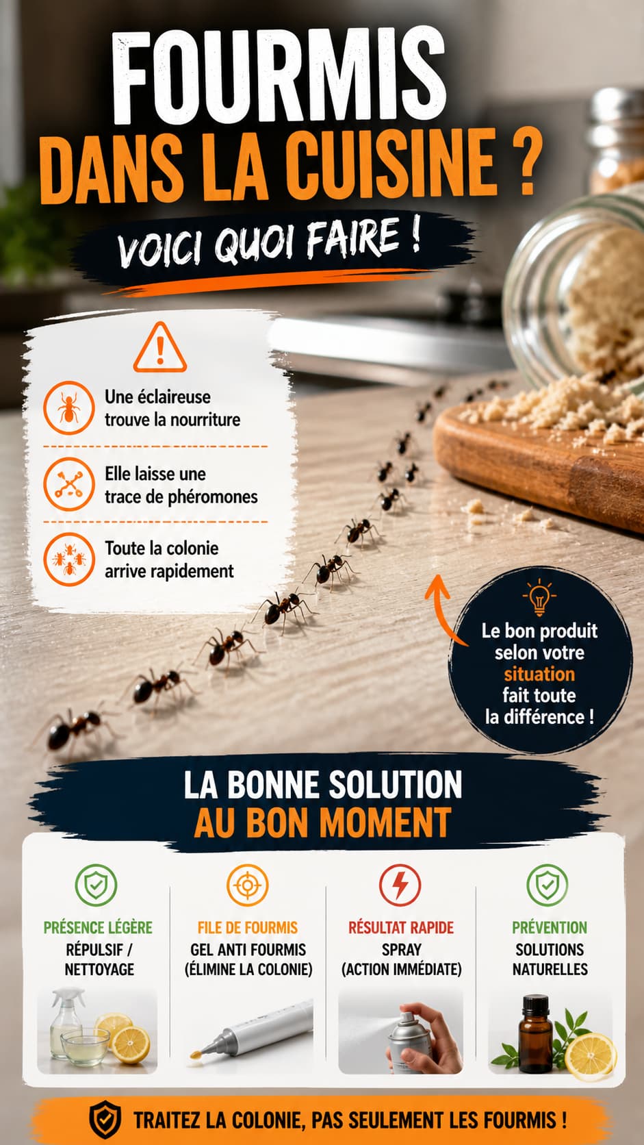 fourmis dans la cuisine sur plan de travail que faire invasion file de fourmis solution produit anti fourmis cuisine