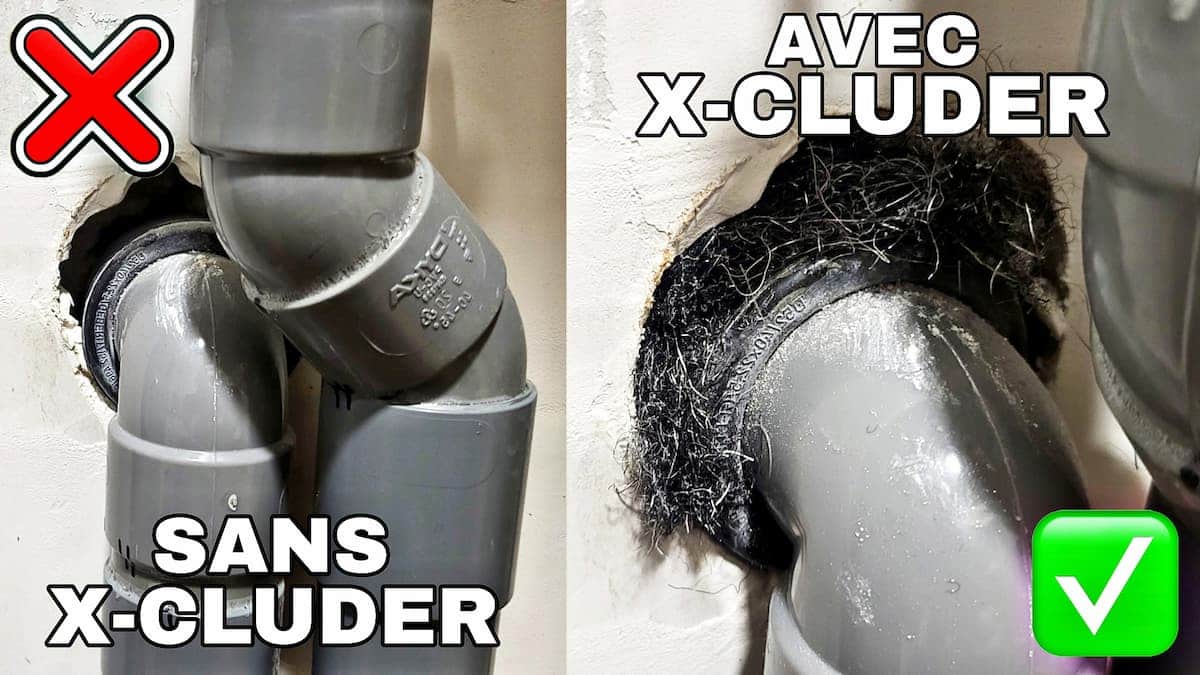 Passage de tuyau libre d'accès ou bouché avec un reboucheur type laine X-Cluder