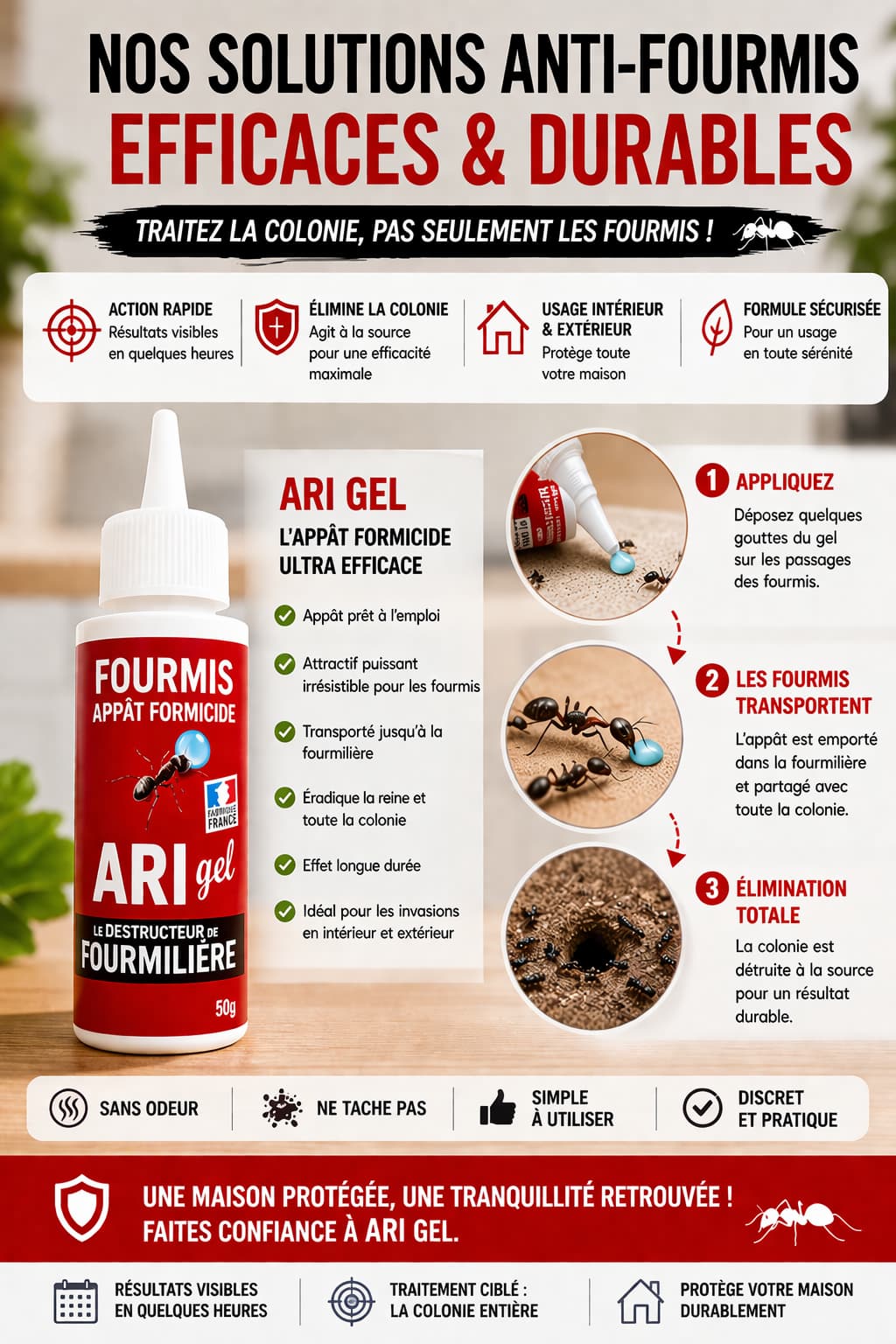 solutions anti fourmis efficaces pour des fourmis sur un plan de travail de cuisine