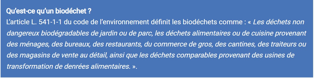 Définition légale française des biodéchets