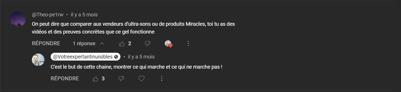 Témoignage d'un abonné de la chaîne YouTube